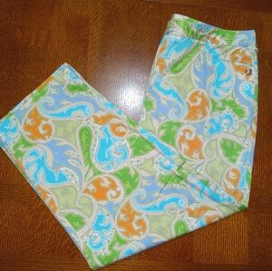 💣TALBOTS PAISLEY PRINTED PANTS  SZ 16
